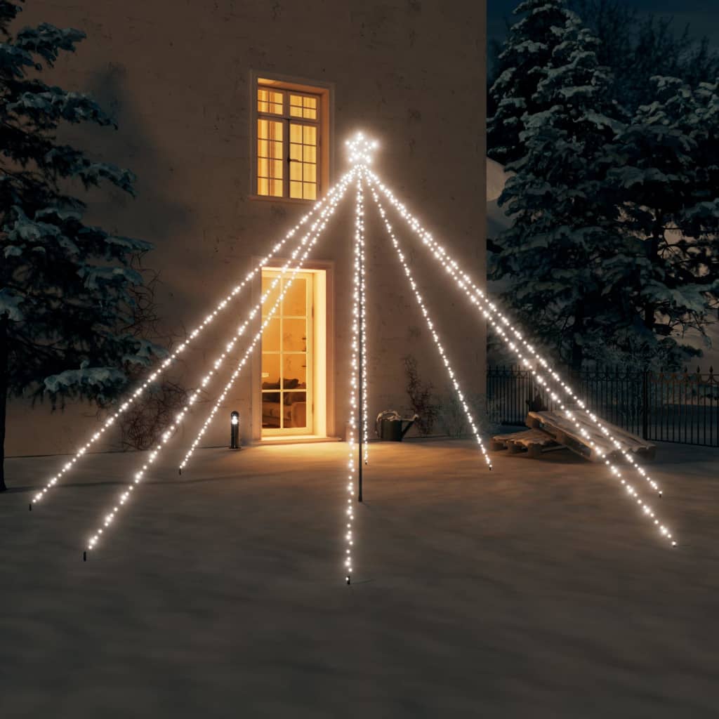 Joulukuusen valot sisä-/ulkokäyttöön 576 x LED kylmä valk. 3,6m - Harrastajankoti.fi