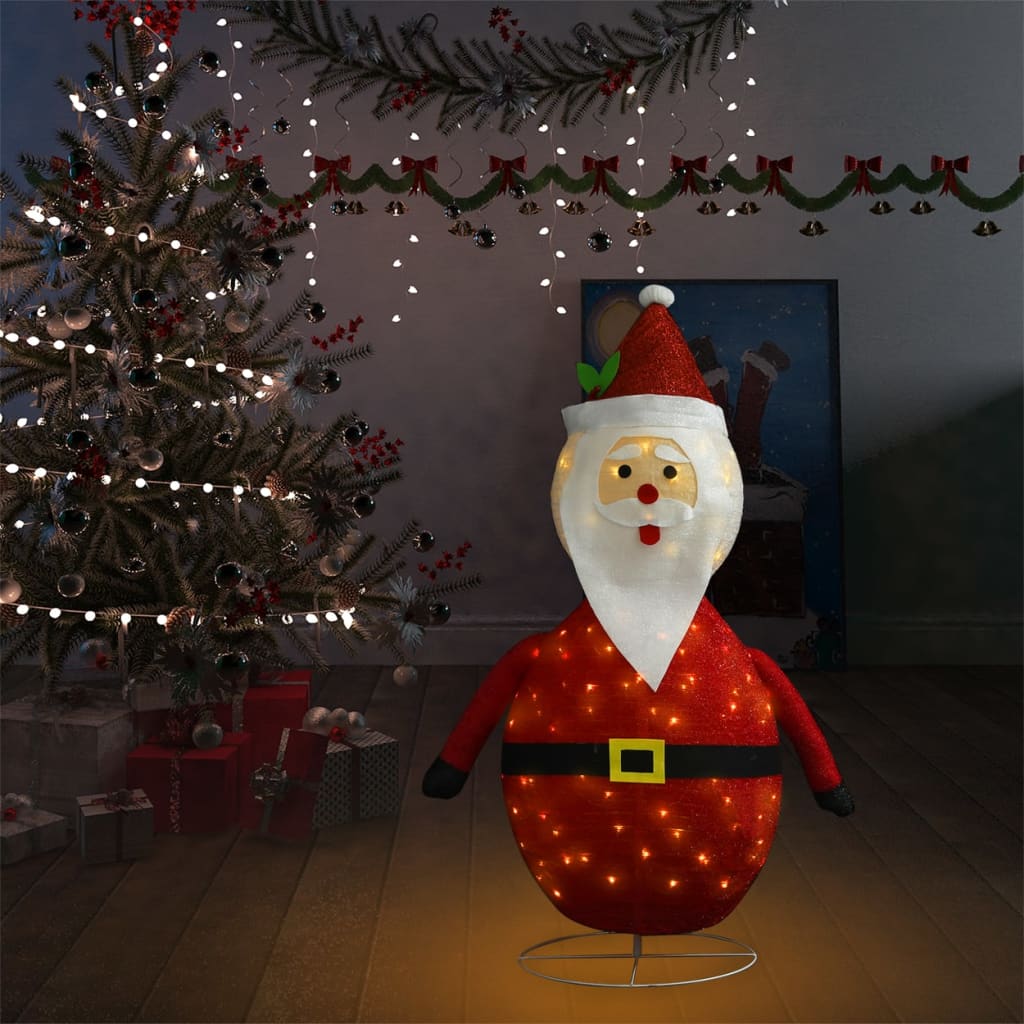 Joulupukki joulukoriste LED-valoilla ylellinen kangas 120 cm - Harrastajankoti.fi