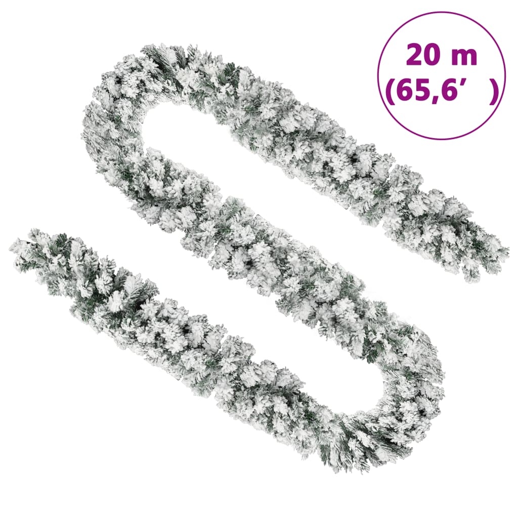 Jouluseppele lumihuurteella vihreä 20 m PVC - Harrastajankoti.fi