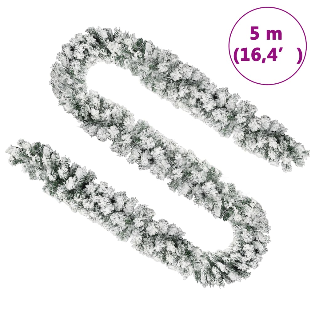 Jouluseppele lumihuurteella vihreä 5 m PVC - Harrastajankoti.fi