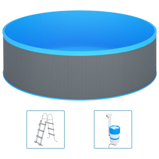 Kahluuallas tikkailla ja pumpulla 350x90 cm harmaa - Harrastajankoti.fi