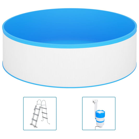 Kahluuallas tikkailla ja pumpulla 350x90 cm valkoinen - Harrastajankoti.fi