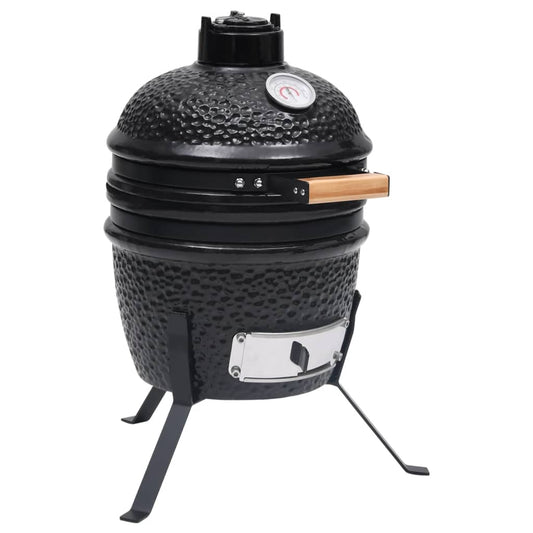 Kamado 2-in-1 grilli/savustin keramiikka 56 cm musta - Harrastajankoti.fi