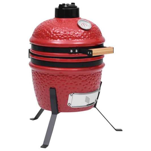 Kamado 2-in-1 grilli/savustin keramiikka 56 cm punainen - Harrastajankoti.fi
