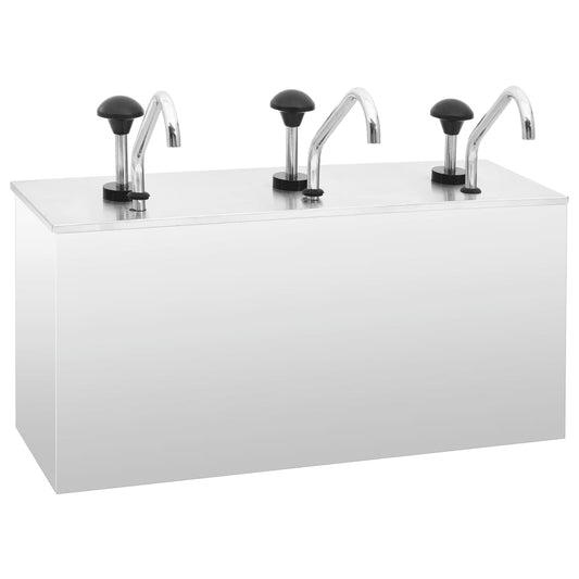 Kastikkeen annostelija ruostumaton teräs 3 x 3,5 l - Harrastajankoti.fi