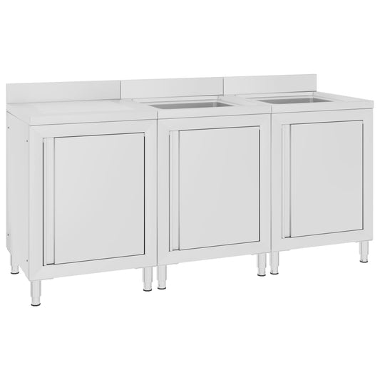 Kaupallinen tiskiallaskaappi 180x60x96 cm ruostumaton teräs - Harrastajankoti.fi