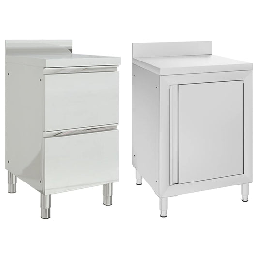 Kaupalliset keittiön kaapit 2 kpl ruostumaton teräs - Harrastajankoti.fi