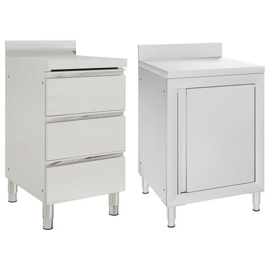 Kaupalliset keittiön kaapit 2 kpl ruostumaton teräs - Harrastajankoti.fi