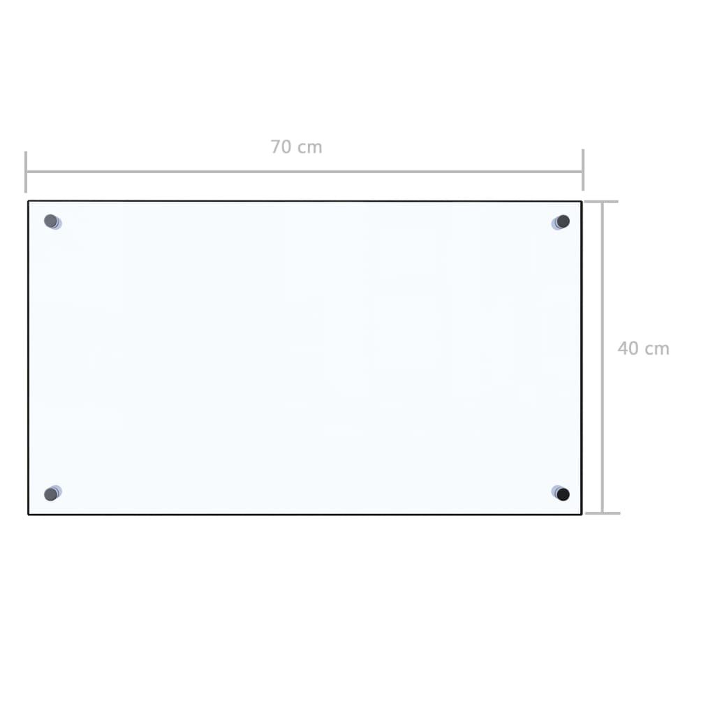 Keittiön roiskesuoja läpinäkyvä 70x40 cm karkaistu lasi - Harrastajankoti.fi