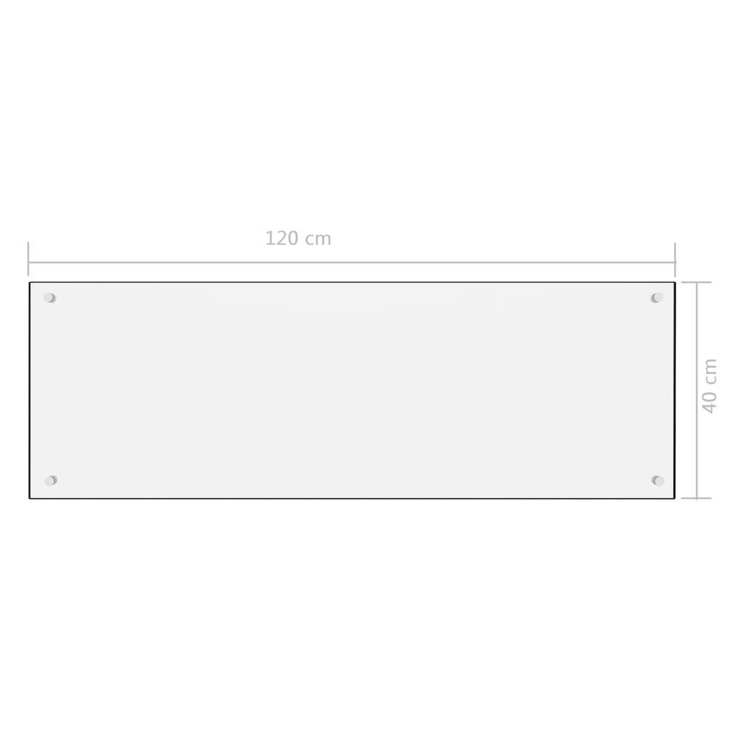 Keittiön roiskesuoja valkoinen 120x40 cm karkaistu lasi - Harrastajankoti.fi