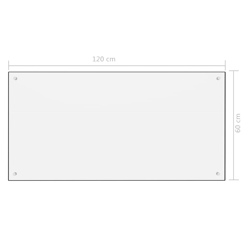 Keittiön roiskesuoja valkoinen 120x60 cm karkaistu lasi - Harrastajankoti.fi