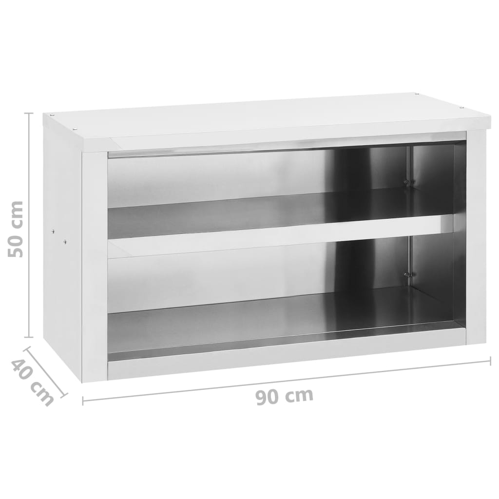 Keittiön seinäkaappi 90x40x50 cm ruostumaton teräs - Harrastajankoti.fi