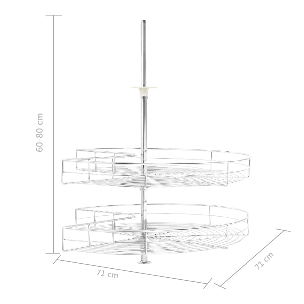 2-kerroksinen keittiön ritilähylly hopea 270° 71x71x80 cm - Harrastajankoti.fi
