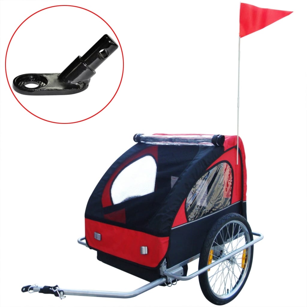 Polkupyörän Peräkärry Lapsille Lisäliittimellä Punainen 36 kg - Harrastajankoti.fi