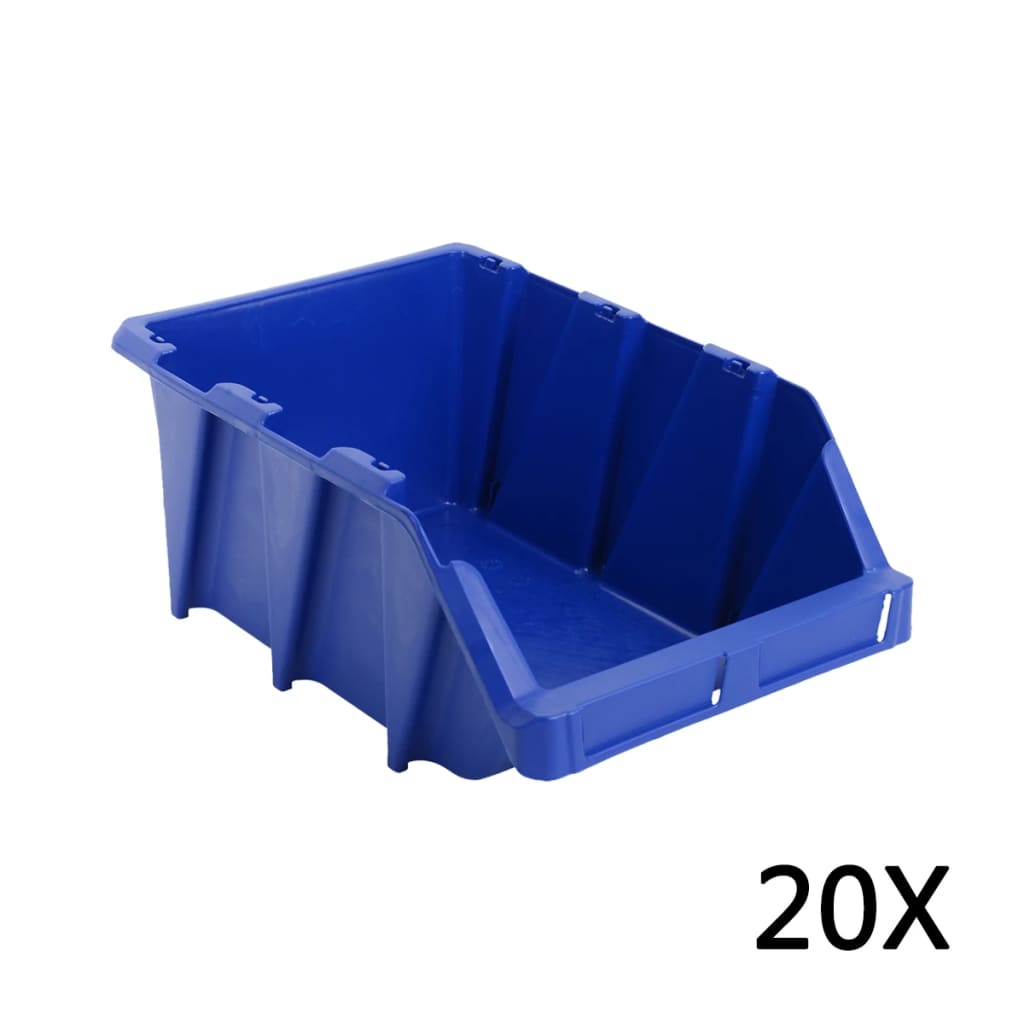 Pinottavat säilytyslokerot 20 kpl 265x420x178 mm sininen - Harrastajankoti.fi