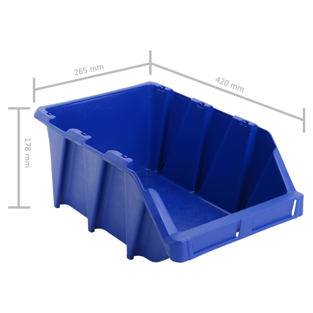 Pinottavat säilytyslokerot 20 kpl 265x420x178 mm sininen - Harrastajankoti.fi