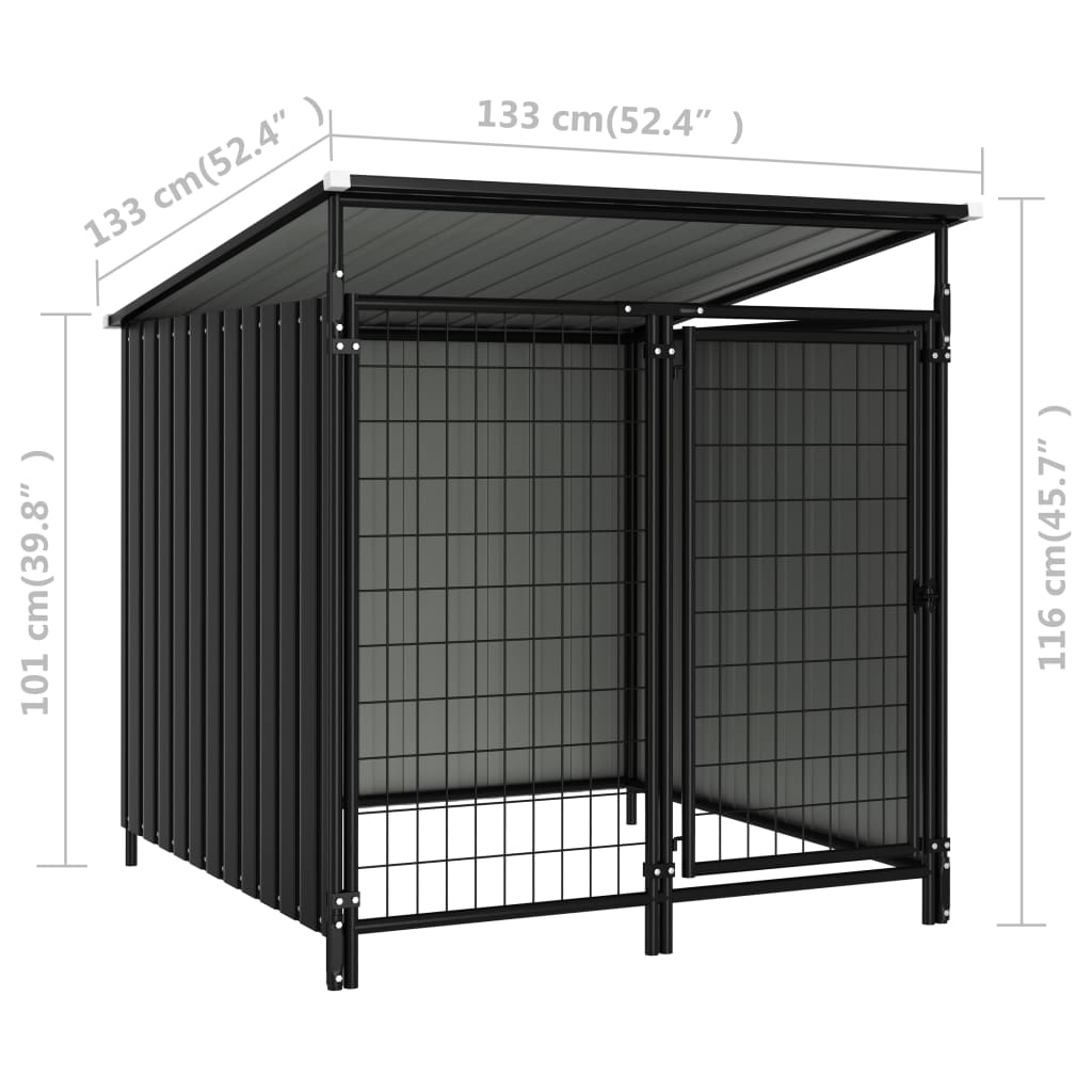 Koiran ulkohäkki 133x133x116 cm - Harrastajankoti.fi