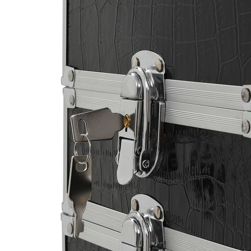 Meikkivaunu alumiini musta krokotiilikuviolla - Harrastajankoti.fi