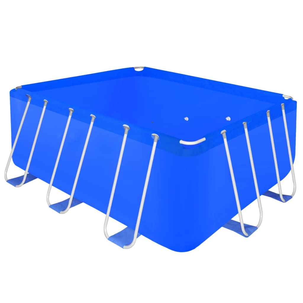 Teräsrunkoinen Uima-allas portailla ja Suodatinpumpulla 400x207x122cm - Harrastajankoti.fi