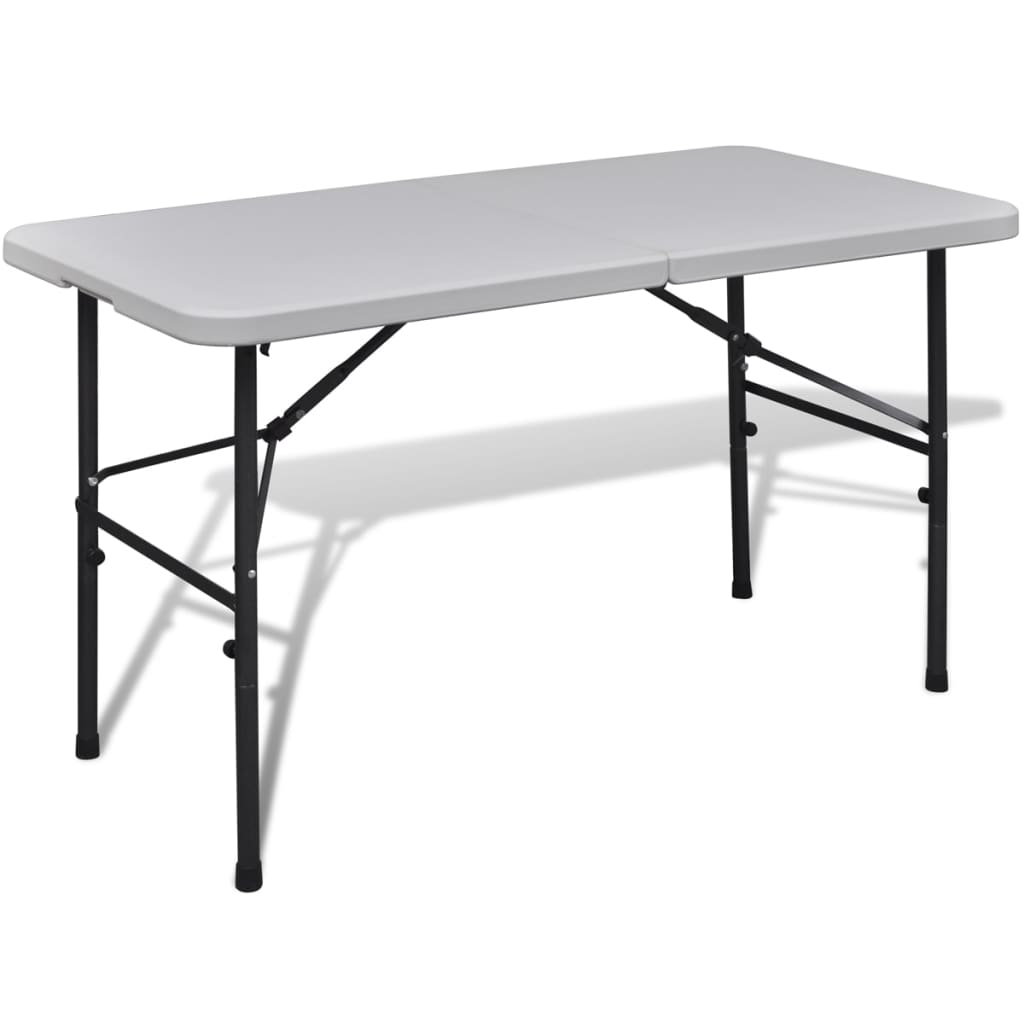 Kokoontaitettava Puutarhapöytä 122 cm HDPE Valkoinen - Harrastajankoti.fi