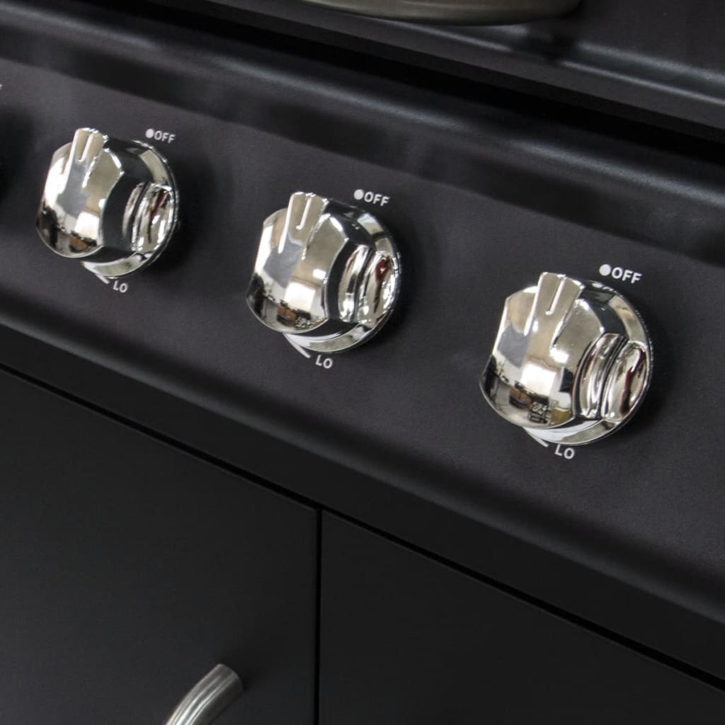 Kaasugrilli ruostumaton teräs 6+1 poltinta Musta - Harrastajankoti.fi