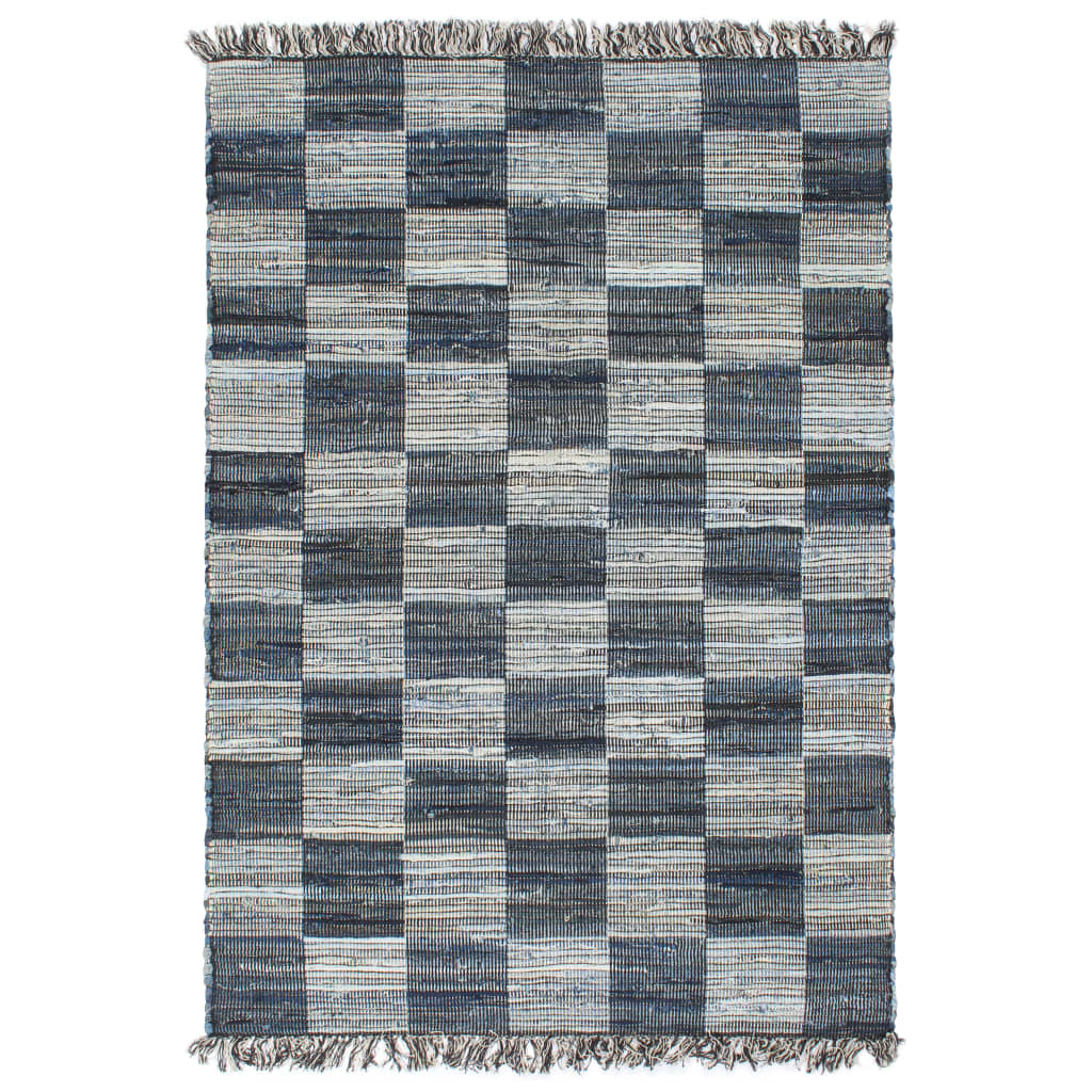 Käsin punottu chindi-matto denim 120x170 cm sininen - Harrastajankoti.fi
