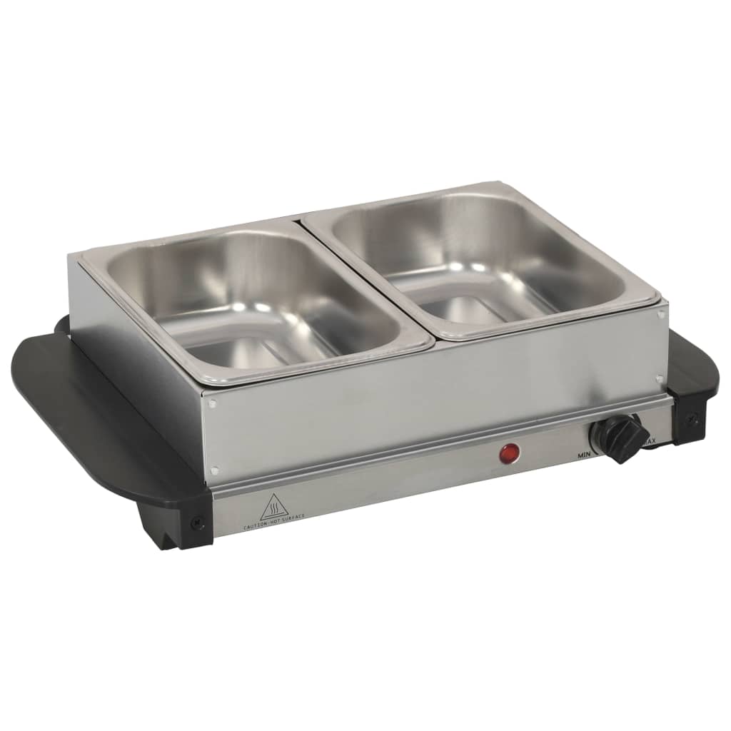 Noutopöydän tarjoiluastia ruostumaton teräs 200 W 2x1,5 L - Harrastajankoti.fi