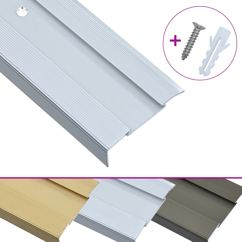 L-muotoiset portaikon suojukset 15 kpl alumiini 134 cm hopea - Harrastajankoti.fi