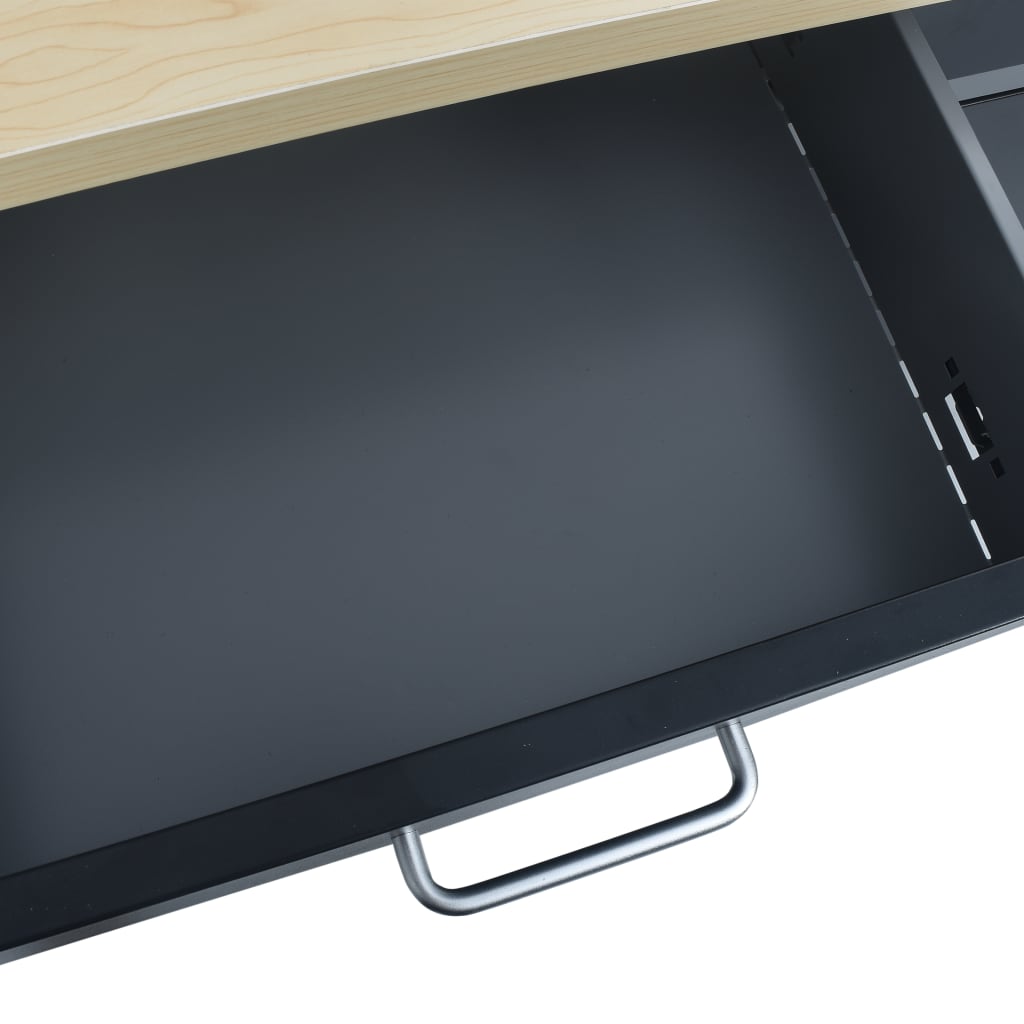 Työtaso musta 120x60x85 cm teräs - Harrastajankoti.fi