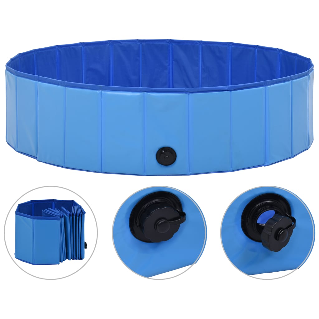 Kokoontaitettava koiran uima-allas sininen 120x30 cm PVC - Harrastajankoti.fi