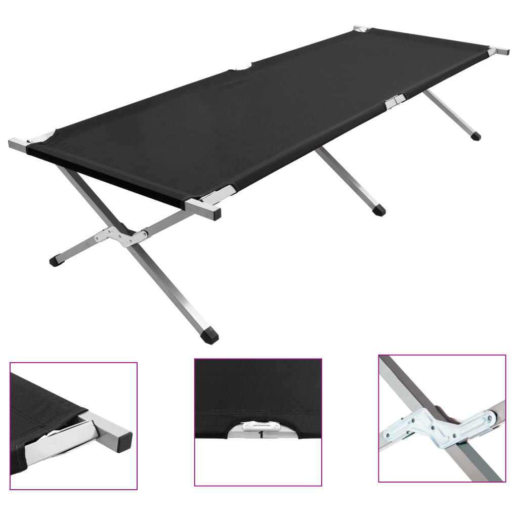 Leirisänky 210x80x48 cm XXL musta - Harrastajankoti.fi