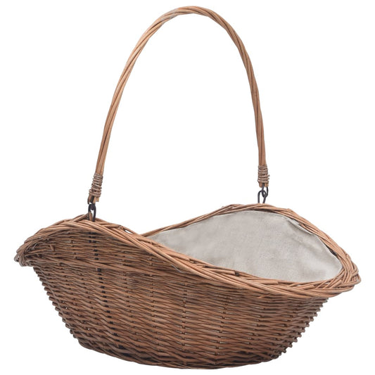 286988 Be Basic Firewood Basket with Handle 60x44x55 cm Natural Willow - Harrastajankoti.fi