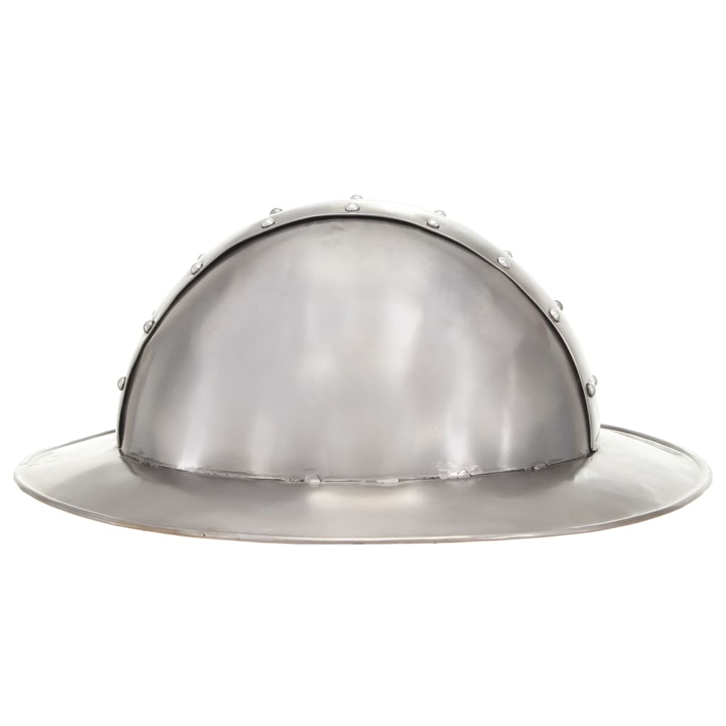 Keskiaikaisen ritarin kypärä antiikki kopio hopea teräs - Harrastajankoti.fi