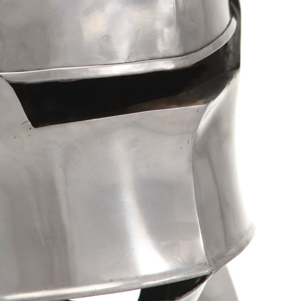 Keskiaikaisen ritarin kypärä antiikki kopio hopea teräs - Harrastajankoti.fi