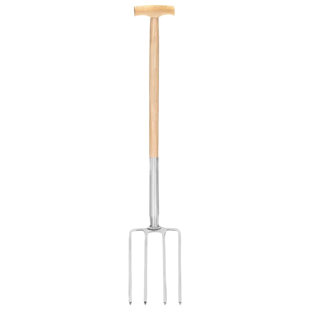 Puutarhatalikko T-varsi ruostumaton teräs ja tuhkapuu - Harrastajankoti.fi
