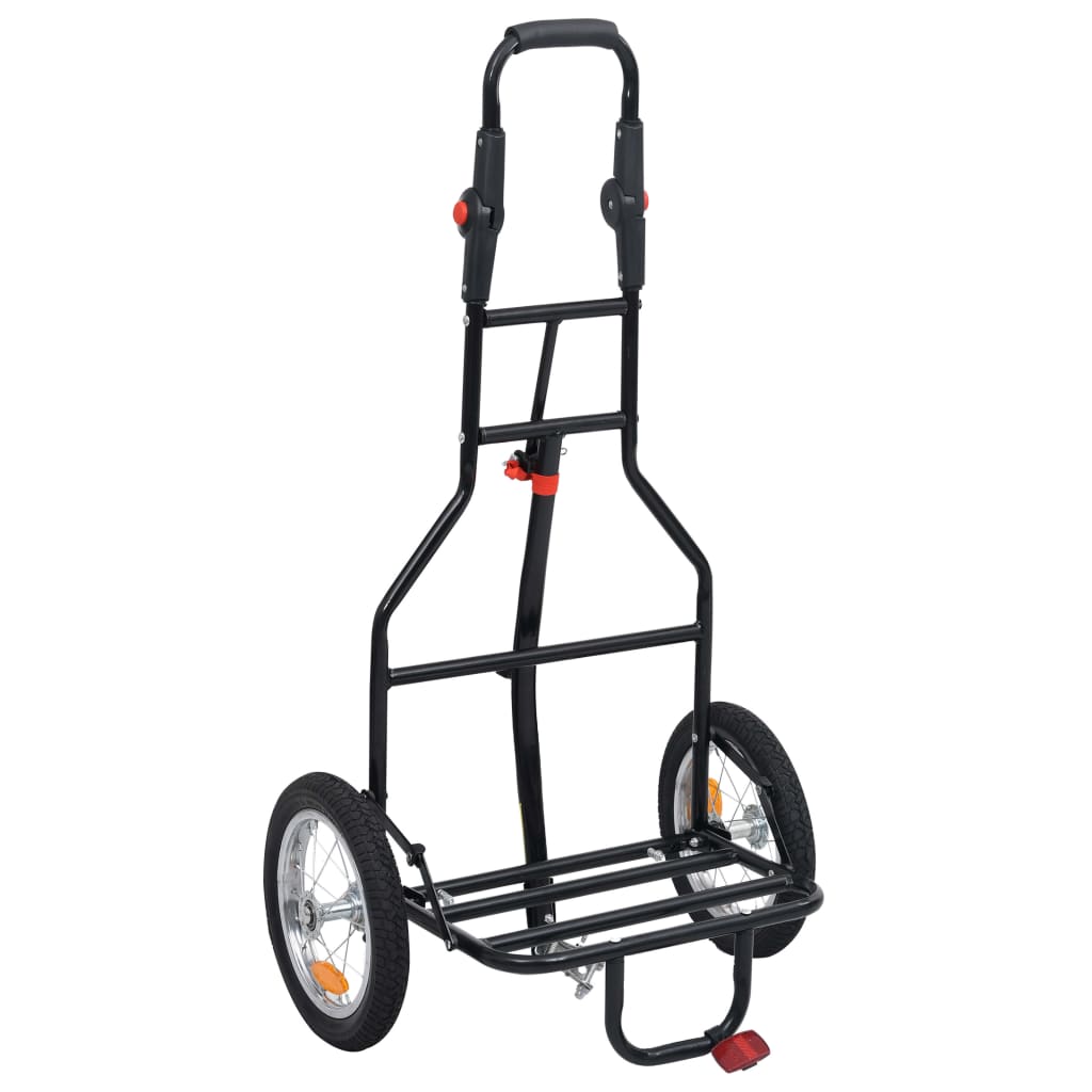 Taitettava polkupyörän peräkärry ruokakassilla punainen/musta - Harrastajankoti.fi