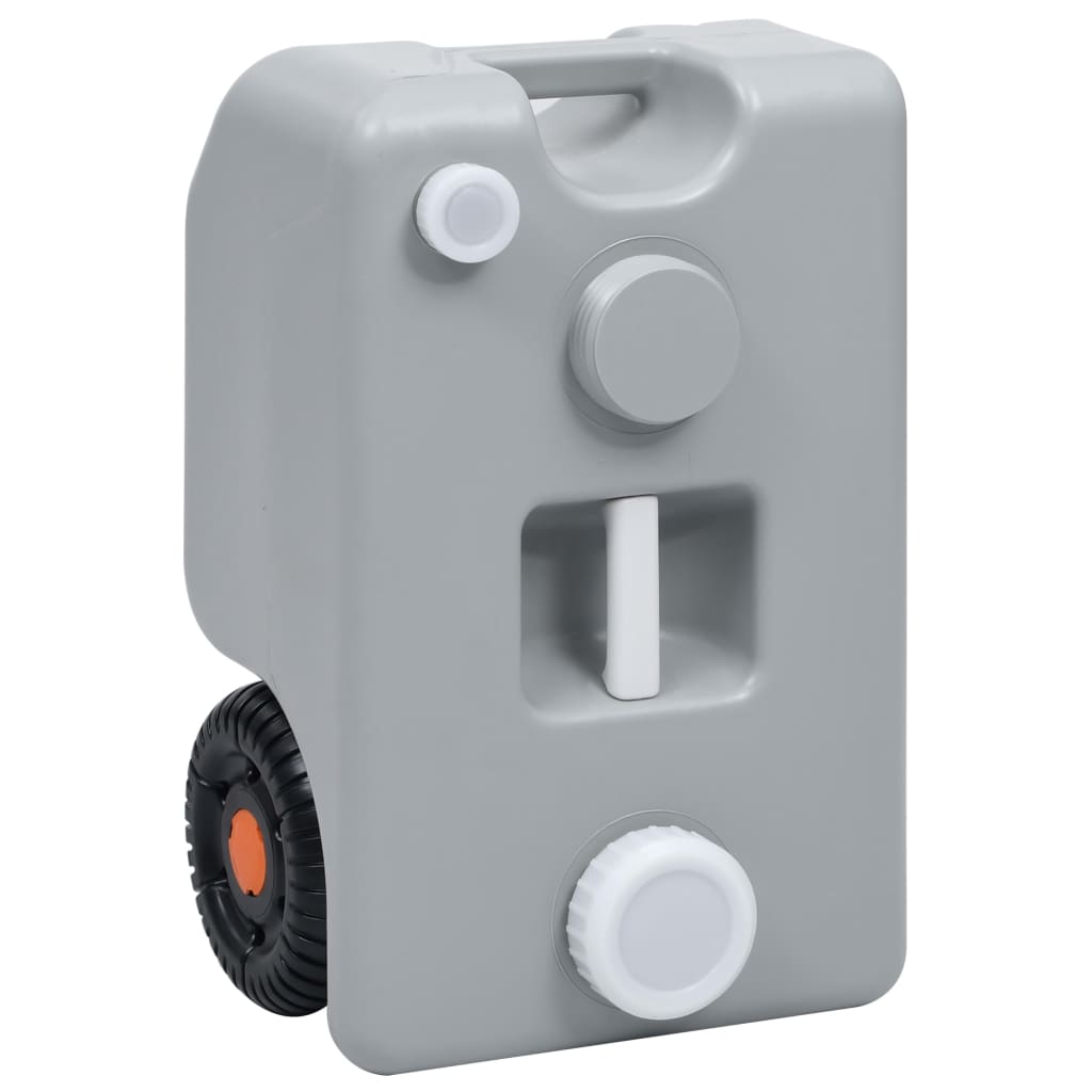Pyörillä varustettu vesisäiliö retkeilyyn 25 l harmaa - Harrastajankoti.fi