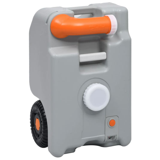 Pyörillä varustettu vesisäiliö retkeilyyn 25 l harmaa - Harrastajankoti.fi