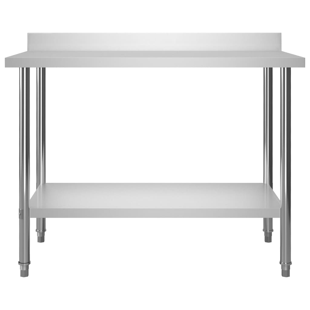 Keittiön työpöytä ylähyllyllä 120x60x120 cm ruostumaton teräs - Harrastajankoti.fi