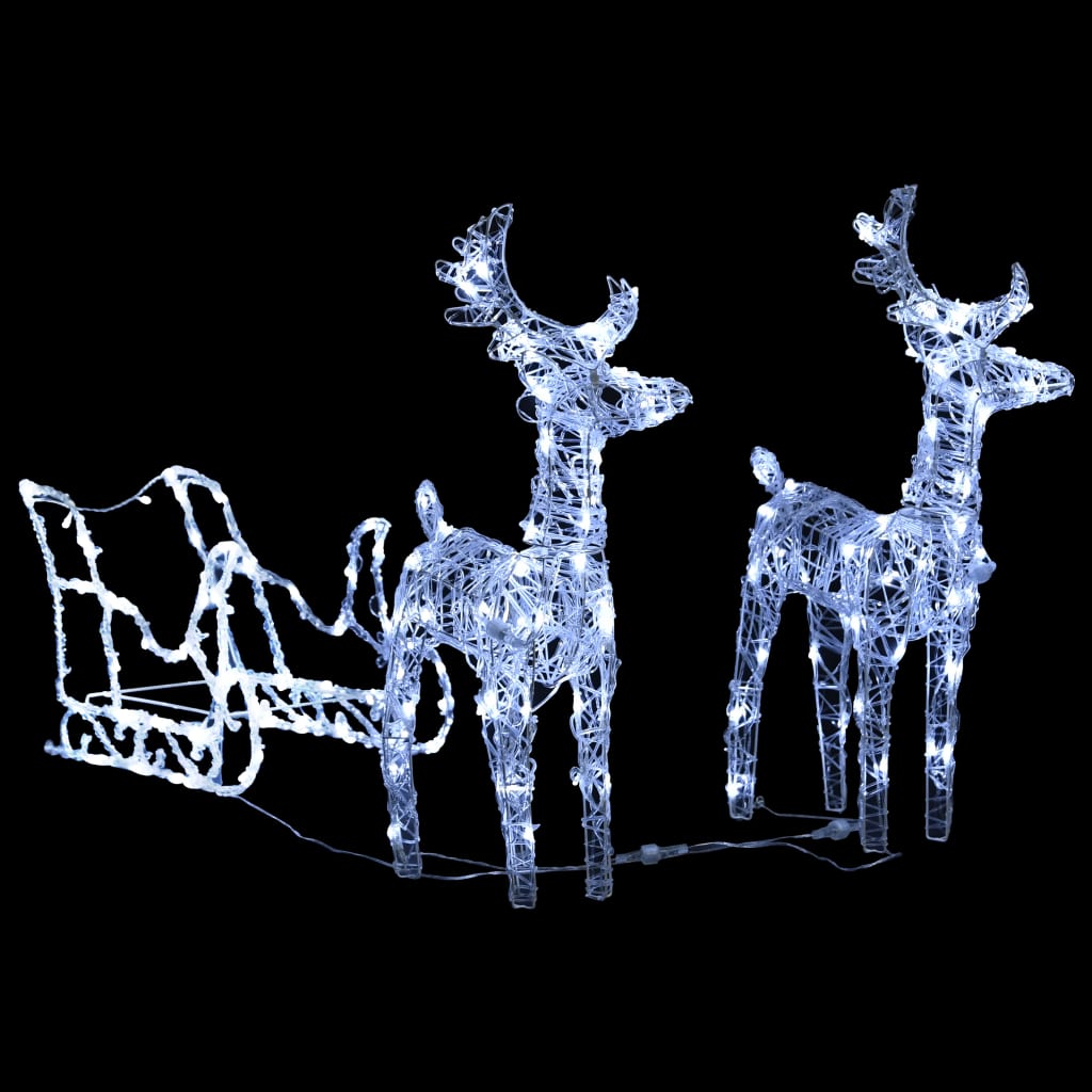 Porot ja reki joulukoriste 240 LEDiä 130 cm akryyli - Harrastajankoti.fi
