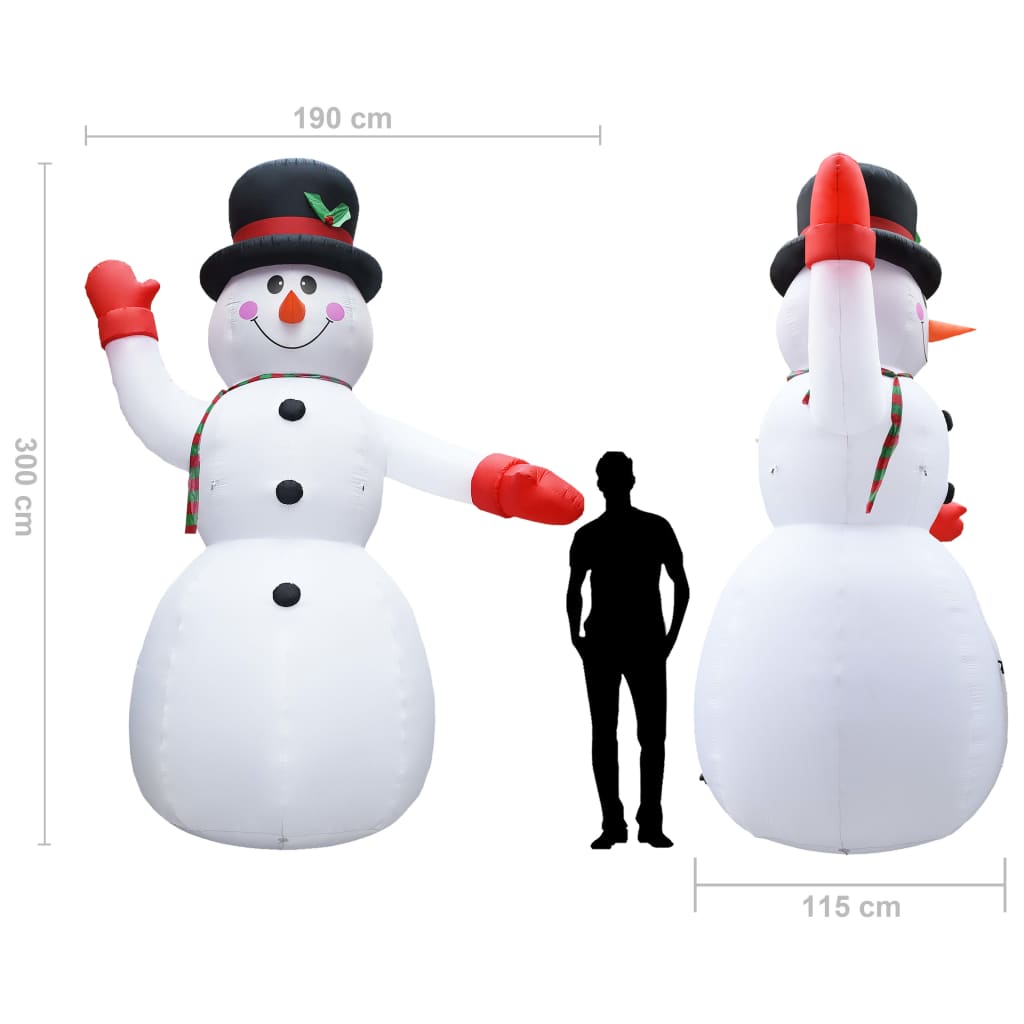 Täytettävä lumiukko LED-valoilla joulukoriste IP44 300 cm - Harrastajankoti.fi