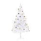 Tekojoulukuusi koristeilla ja LED-valoilla 210 cm valkoinen - Harrastajankoti.fi