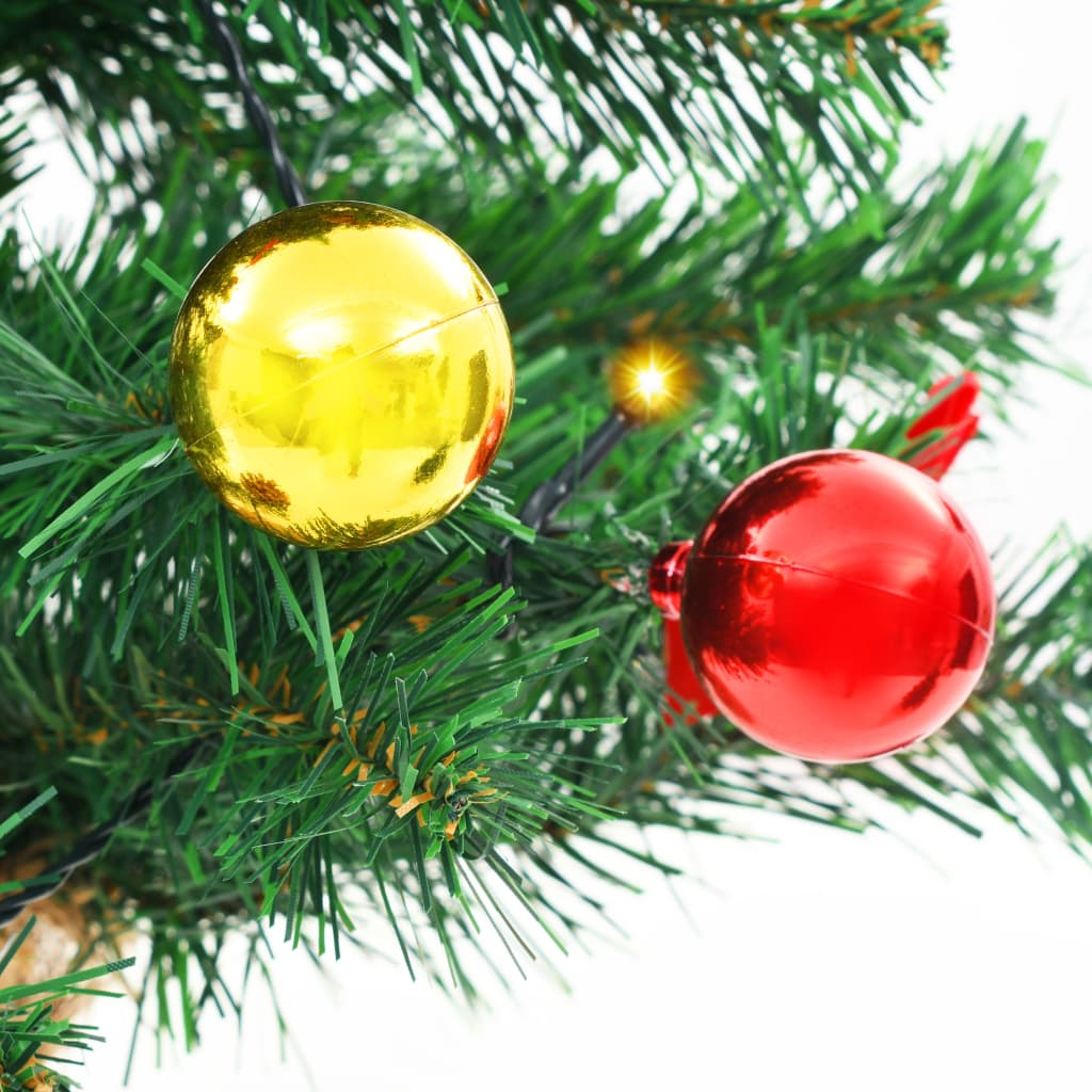 Tekojoulukuusi koristeilla ja LED-valoilla 64 cm vihreä - Harrastajankoti.fi