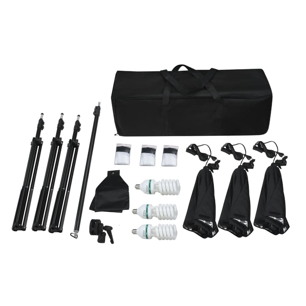 Valokuvastudiosarja softbox-valot, taustakangas ja heijastin - Harrastajankoti.fi