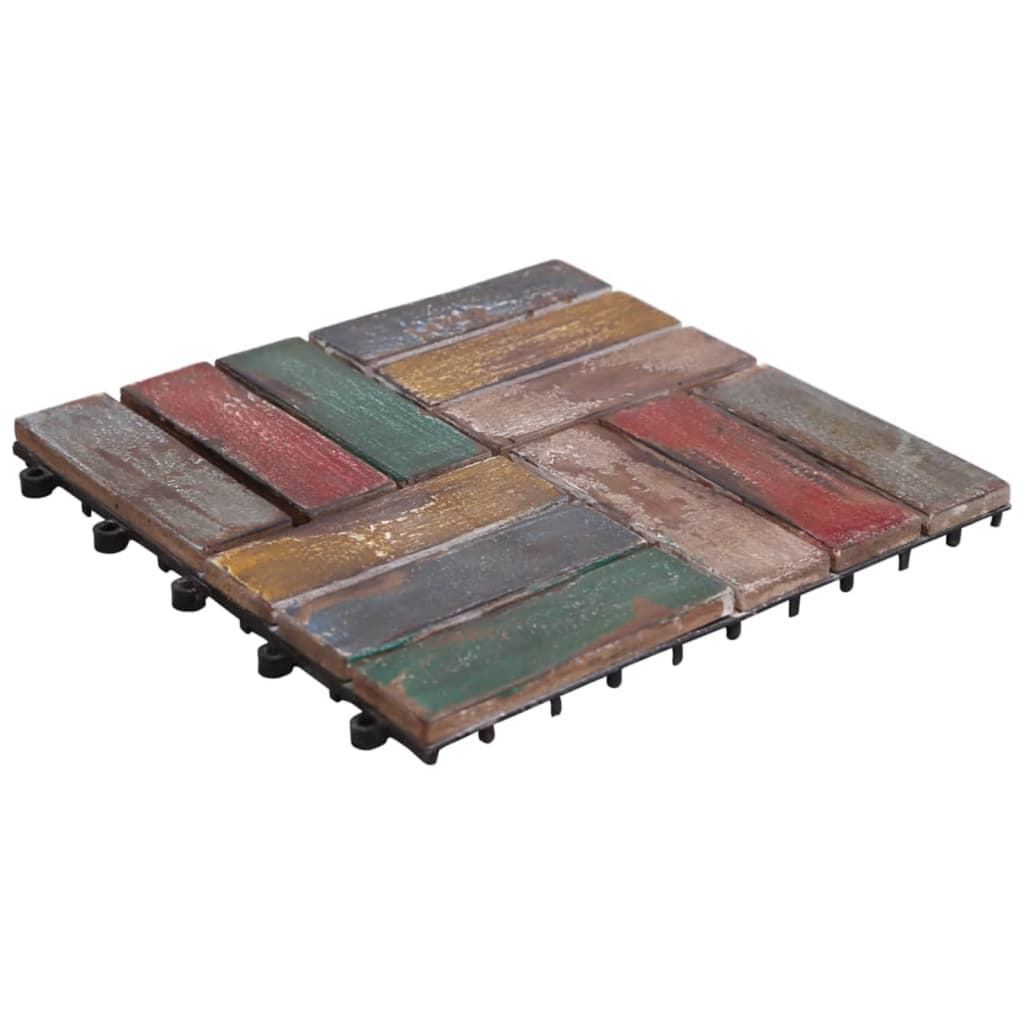 Terassilaatat 33 kpl 30x30 cm täysi kierrätetty puu - Harrastajankoti.fi