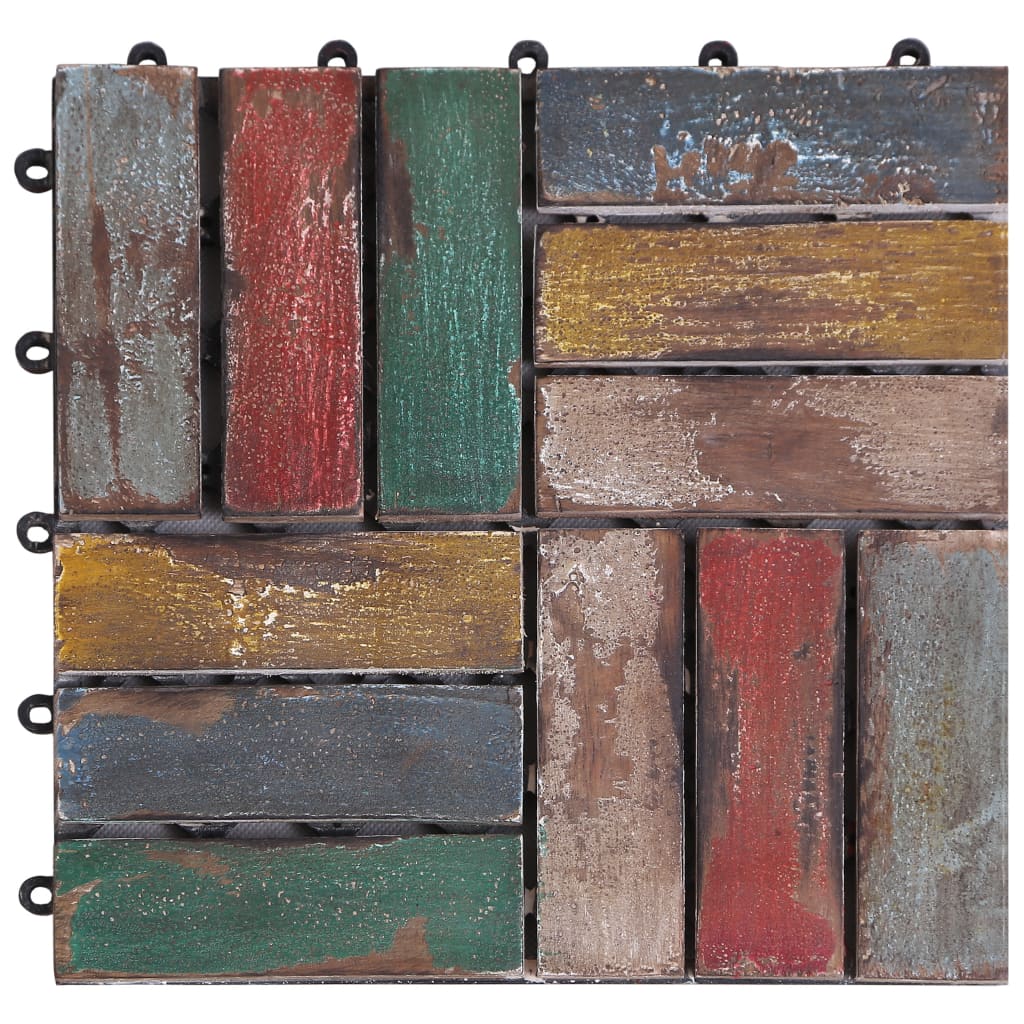 Terassilaatat 33 kpl 30x30 cm täysi kierrätetty puu - Harrastajankoti.fi