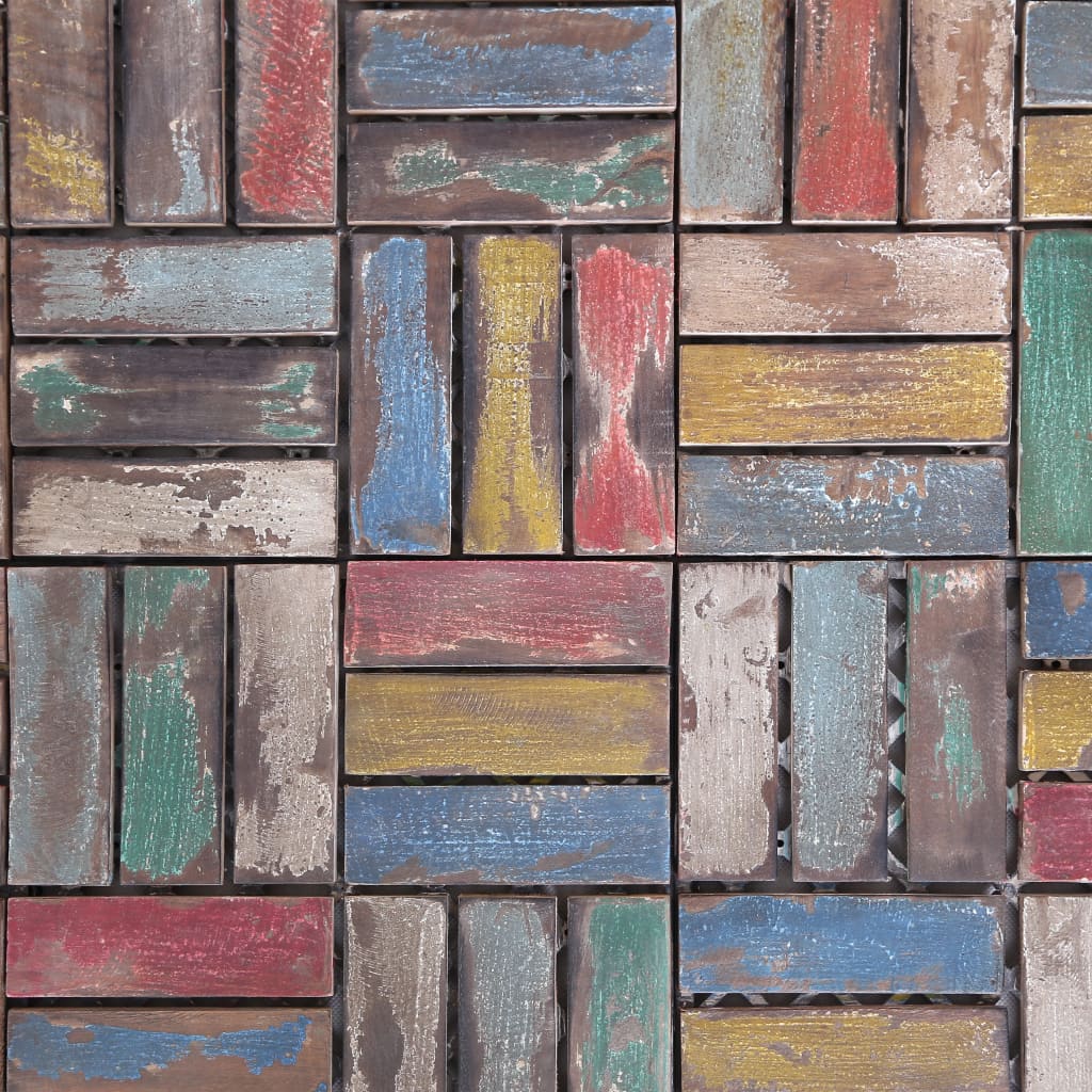 Terassilaatat 33 kpl 30x30 cm täysi kierrätetty puu - Harrastajankoti.fi