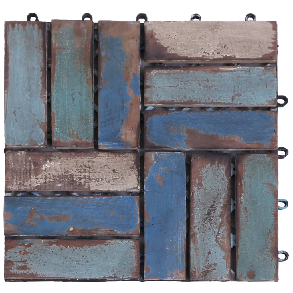 Terassilaatat 22 kpl 30x30 cm täysi kierrätetty puu - Harrastajankoti.fi