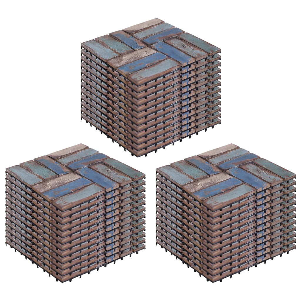 Terassilaatat 33 kpl 30x30 cm täysi kierrätetty puu - Harrastajankoti.fi