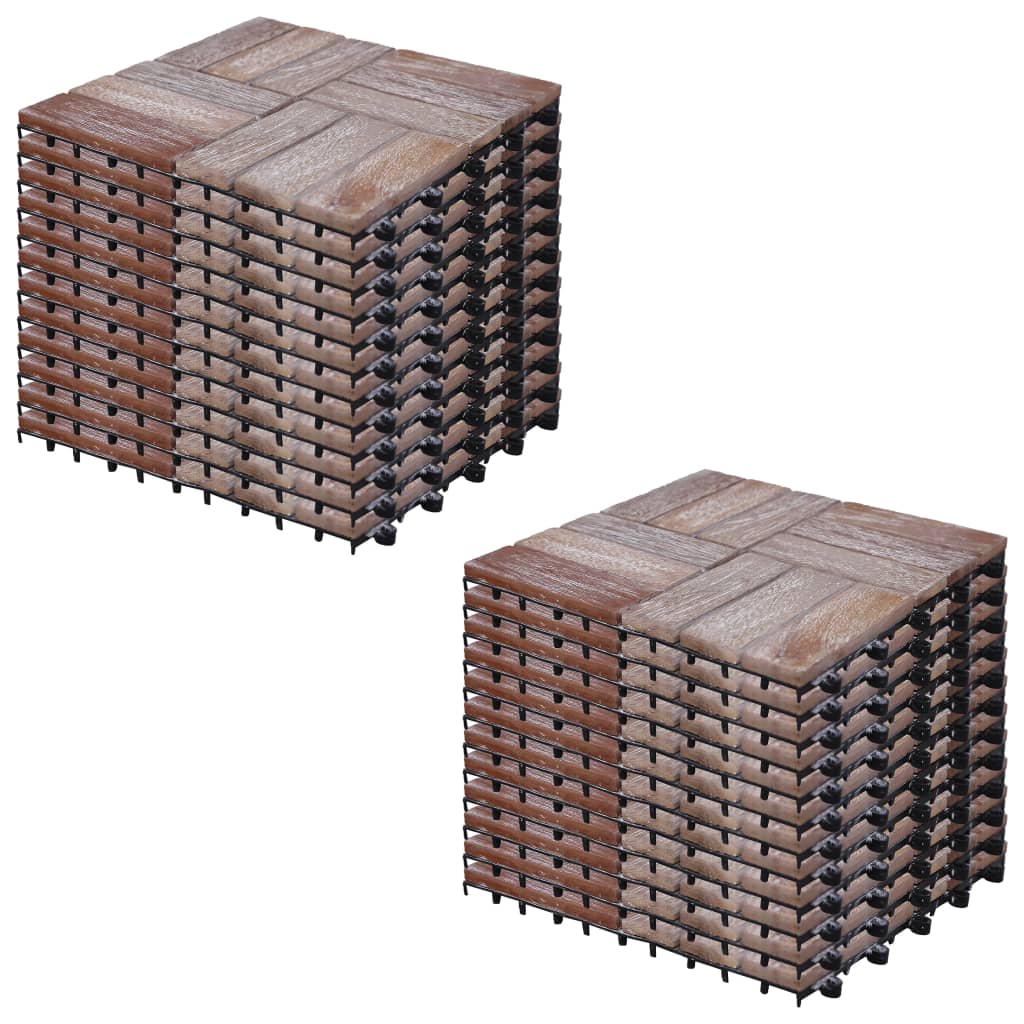 Terassilaatat 22 kpl 30x30 cm täysi kierrätetty puu - Harrastajankoti.fi